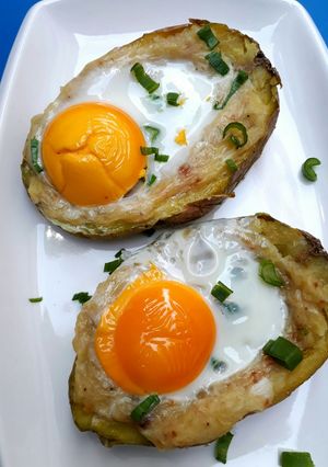 A picture of Baked,Potato Egg,.