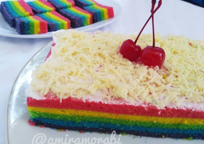 Steamed Rainbow Cake (Bolu Kukus Pelangi)