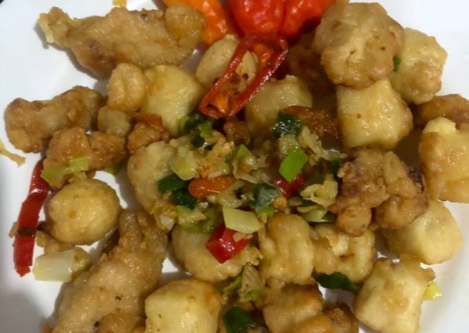 Tahu dan Ayam Crispy Cabai Garam