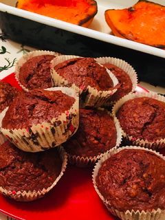 Csokis-sütőtökös muffin recept fotója