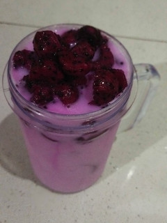 Foto resep Es buah naga santan