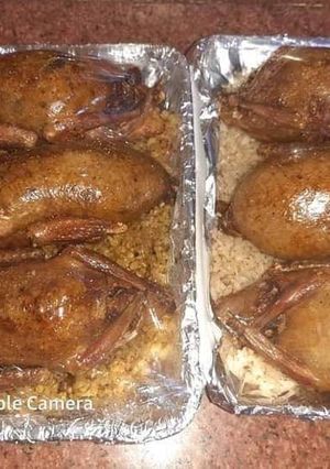 صورة لوصفة حمام محشي ارز