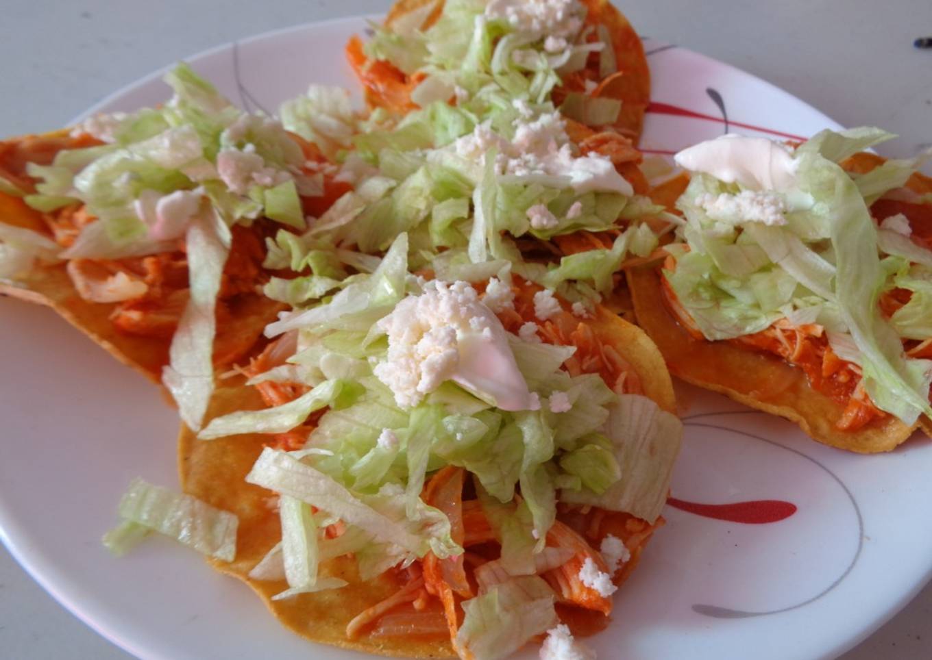 Tostadas de Tinga de Pollo🤤🤤🤤