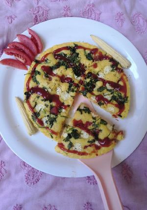 A picture of Dhokla Pizza.