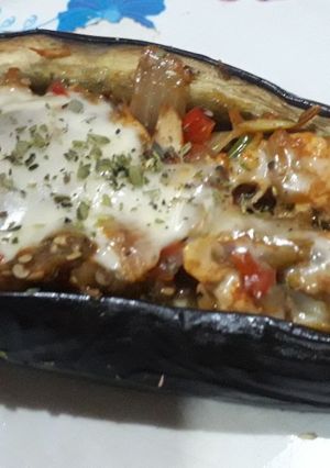 Una foto de Berenjena rellena