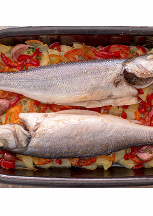 Una foto de Lubina al horno