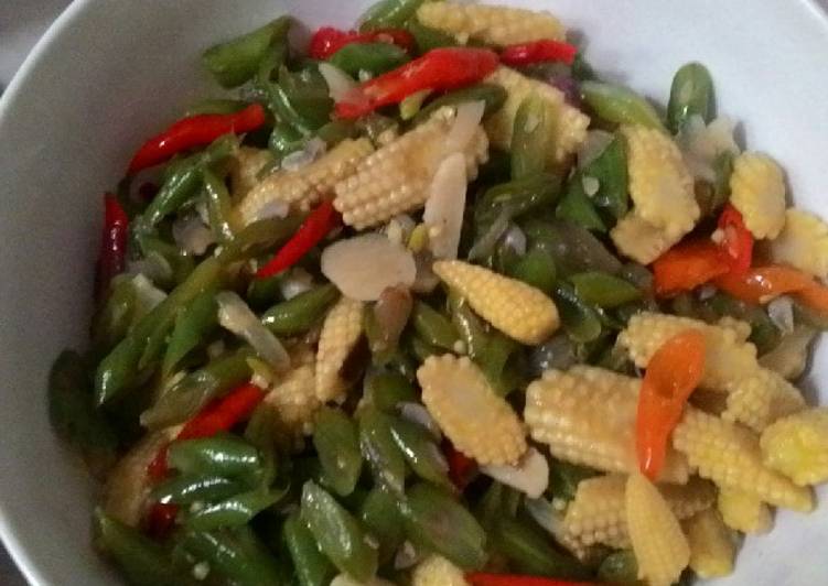 Langkah meracik Tumis buncis jagung muda, Bisa Manjain Lidah