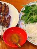 Chargrilled pork neck with vermicelli noodles