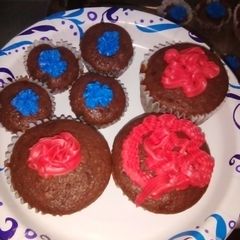 A picture of Orange chocolate cupcakes.