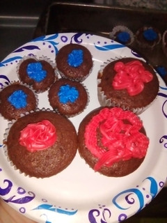 A picture of Orange chocolate cupcakes.