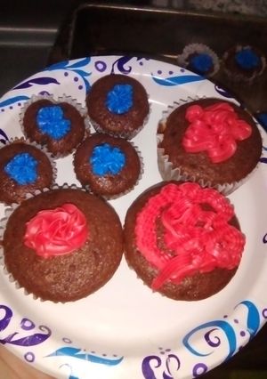 A picture of Orange chocolate cupcakes.