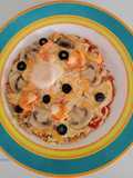 Pizza marinera en base de avena sin horno