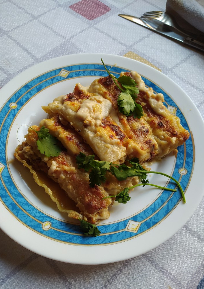 Una foto de Canelones de tofu