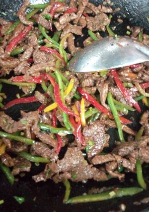 A picture of Stir fried beef.