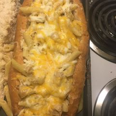 A picture of Alfredo bread bowl.