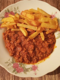 عکسی از دستور خوراک گوشت چرخی و سیب زمینی