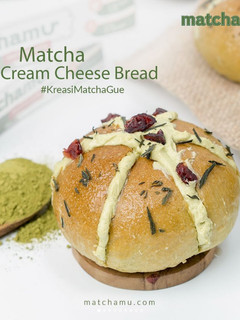 Foto resep Matcha Cream Cheese Bread (Korean Garlic Cheese Bread versi Matcha!)