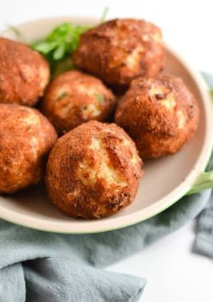 A picture of Cheesy Peas balls #myfirstrecipe.