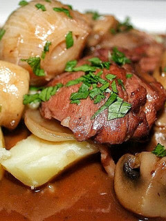 A picture of Coq Au Vin.