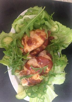 A picture of My Smoked Stuffed Chicken.