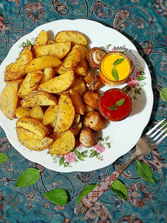 عکسی از دستور سیب زمینی با پوست (Potato Wedges)