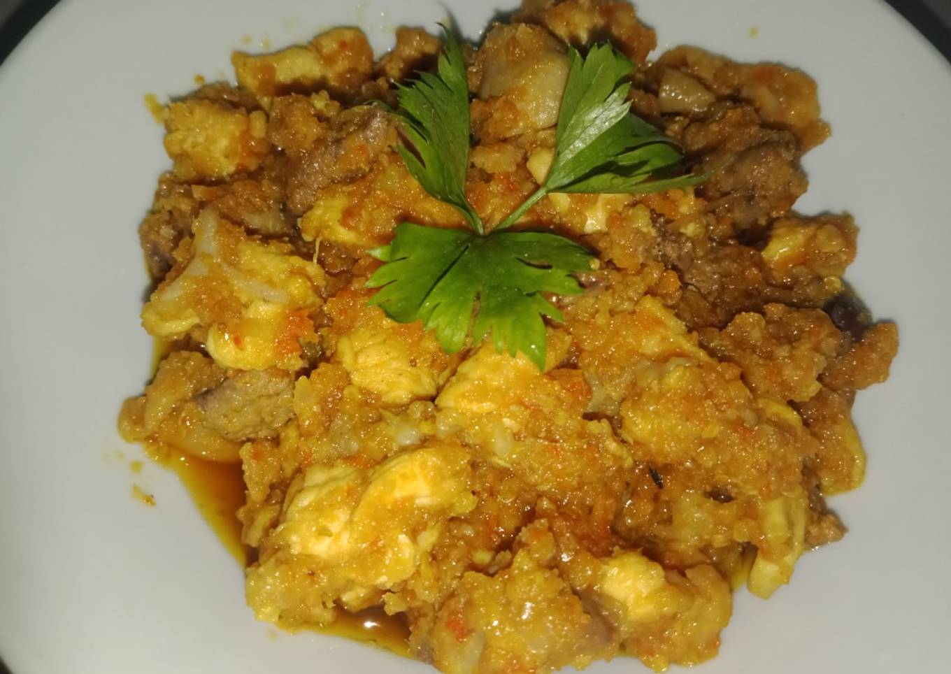 Balado ayam dan ati ampela