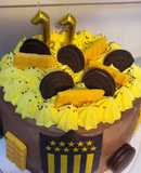 Torta de chocolate sin gluten temática peñarol