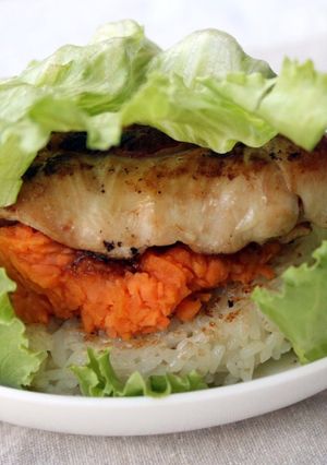 地瓜雞肉漢堡 的食譜成品照片