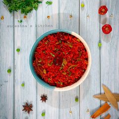 A picture of Beetroot Pulao.