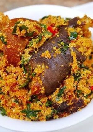 A picture of Tee’s special Melon soup (egusi).