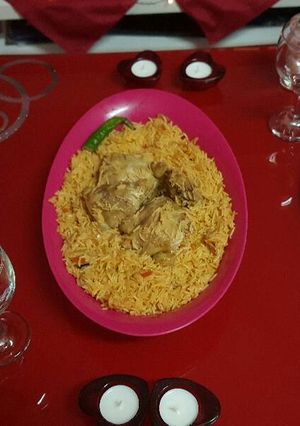 صورة لوصفة الكبسة السعودية بالدجاج على طريقتي 🐓😋