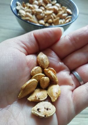 Une photo de Graines de potimarron façon pop corn