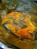 Pepes (Ikan) Tempoyak a.k.a Banana leaf wrapped spiced fish with fermented durian paste
