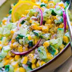 Húsvéti frissítő: Kapros - citromos, kukorica uborkasaláta 🥗🍋🌽🥒-レシピのメイン写真