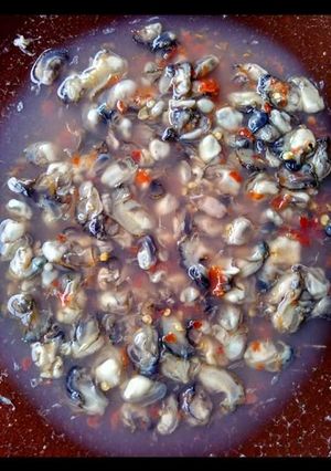 Foto resep 2.Tiram asem pedas