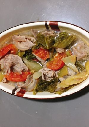 Hình của món Canh dưa chua bò.