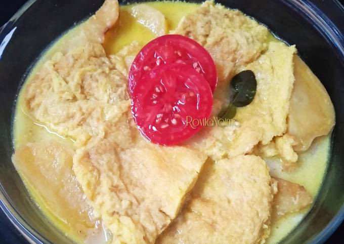 Cara Membuat Kentang telur dadar kuah santan Untuk Jualan