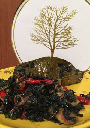 Foto resep Ikan jambal ditumis sama daun pepaya jepang