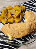 🍗🧀🥓Milanesas de pollo rellenas, horneadas y con un toque diferente 🥓🧀🍗