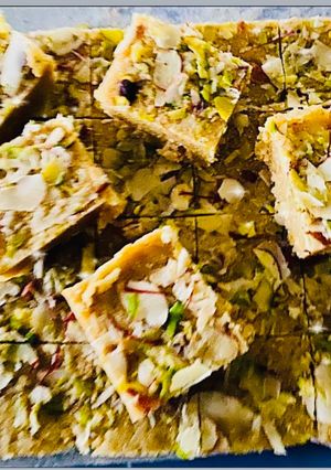 A picture of Khas Khas Badam Burfi.