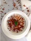 Bubur sorghum merah dengan fiber creme