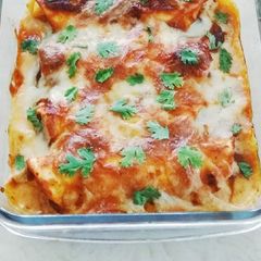 A picture of Chicken Enchiladas.