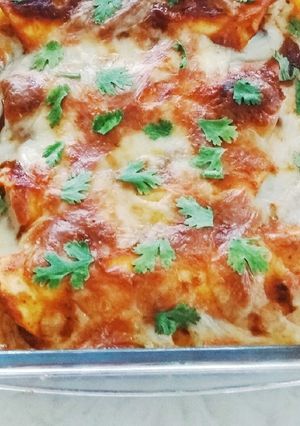 A picture of Chicken Enchiladas.