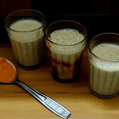 A picture of Vegan Almond milk Turmeric Smoothie.
