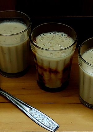 A picture of Vegan Almond milk Turmeric Smoothie.
