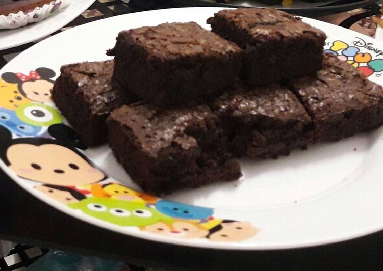 Brownies Crunchy(atas garing tengah melty)tanpa ribet anti gagal