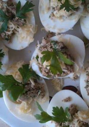 Фото Яйца фаршированные куриной печенью.