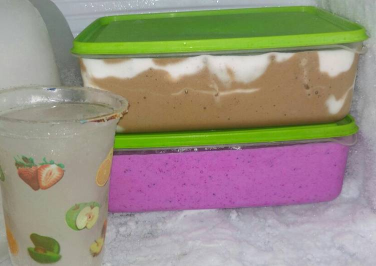 Resep Ice cream buah naga dan black forest Anti Gagal