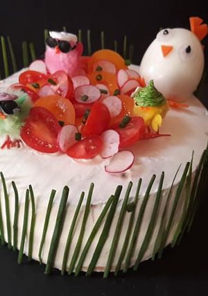 Une photo de Sandwich cake''théme paques''