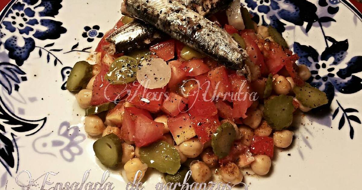Ensalada de garbanzos con sardinas en conservas Receta de Alexis